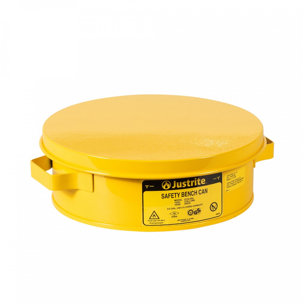 Número de imagen del producto 1: Justrite - Recipiente para agua con tapa abatible (4 L), color amarillo