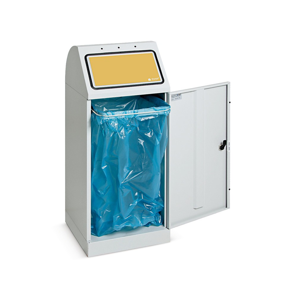 Imagen del producto: Contenedor de reciclaje Stumpf®, 70 litros, con puerta batiente y soporte para sacos de basura
