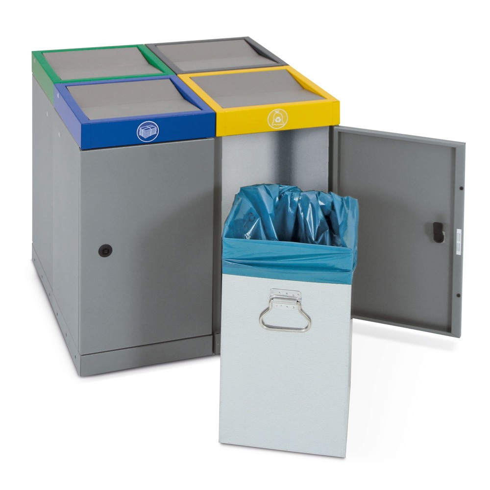 Número de imagen del producto 3: Contenedor de reciclaje stumpf®, 1x 30 litros, tapa amarilla