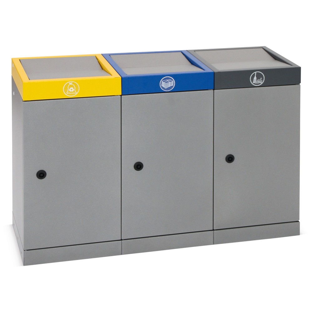 Número de imagen del producto 4: Contenedor de reciclaje stumpf®, 1x 30 litros, tapa amarilla
