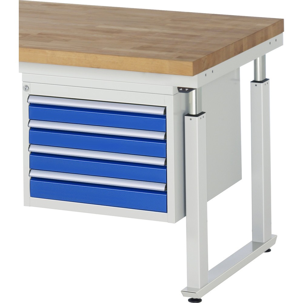 Número de imagen del producto 1: Contenedor para debajo RAU serie 7000, H x A x F 440 x 580 x 650 mm, para banco de trabajo serie adlatus 600, con 4 cajones