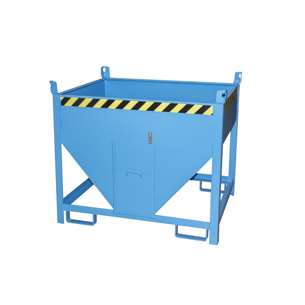 Número de imagen del producto 1: Bauer® Contenedor silo con cierre corredizo, pintado, volumen 0,5 m³, RAL 5012 azul luminoso