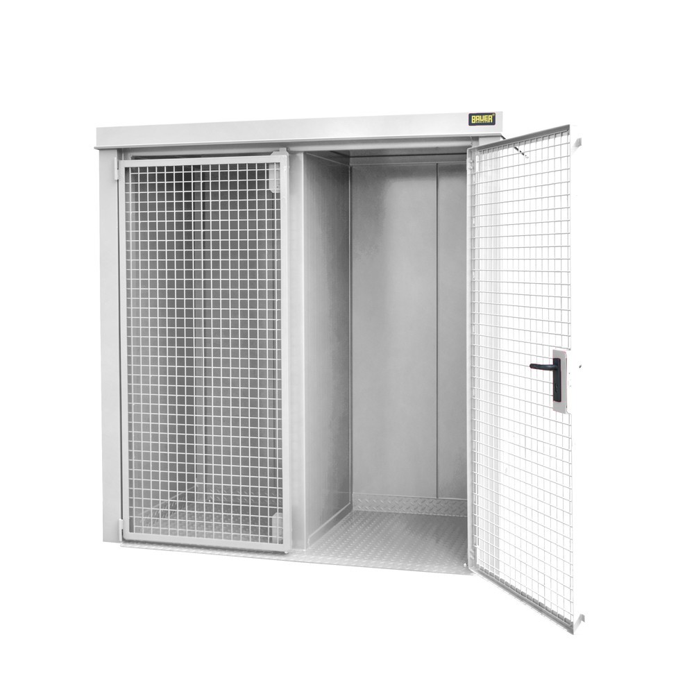 Illustration du produit: Conteneur de stockage pour bouteilles de gaz Bauer® GFC-B/W M1, peint, gris-blanc