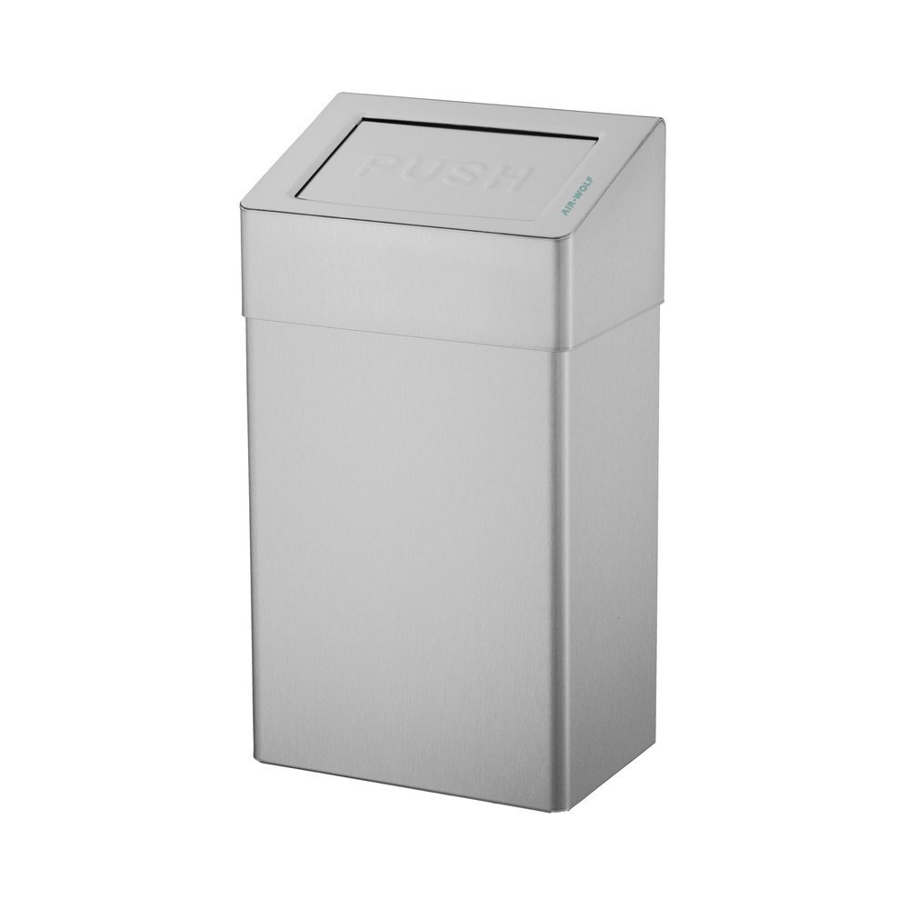 Illustration du produit: Conteneur à déchets Air-Wolf d’un volume de 18 litres en acier inoxydable brossé