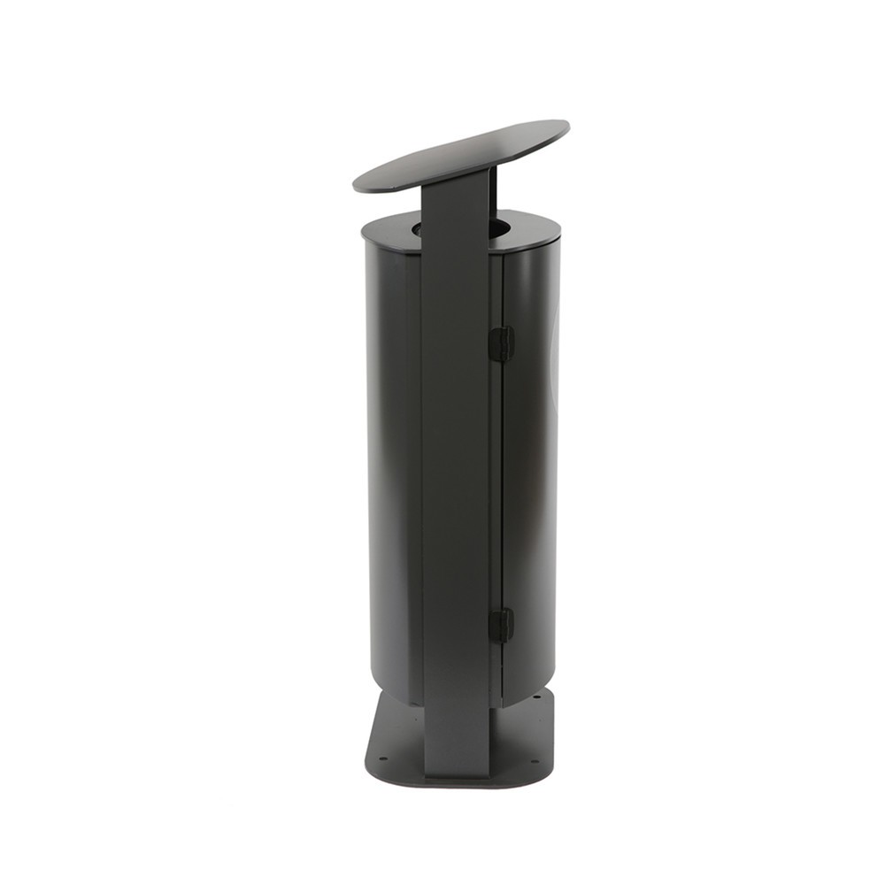 N° de l'image du produit 2 : Conteneur à déchets RENNER avec capot biseauté modèle 7092, 70 litres, anthracite/fer micacé