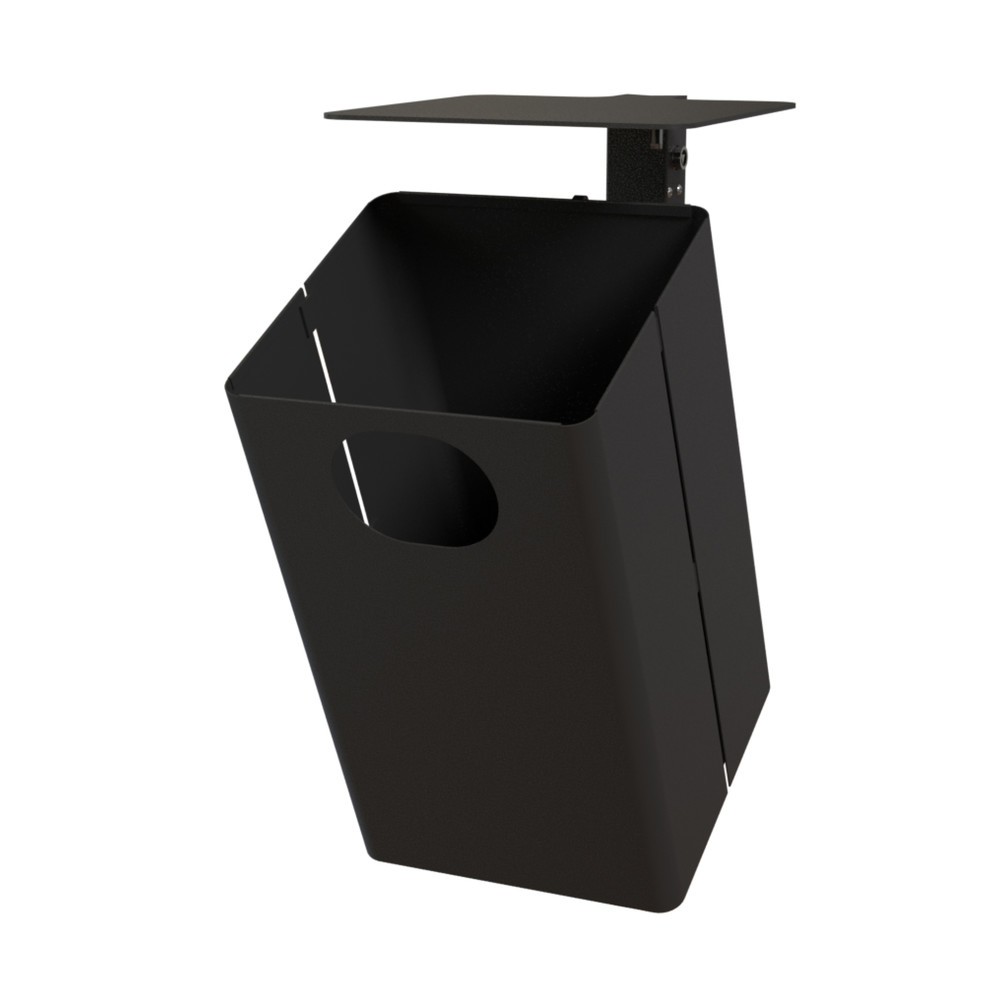 N° de l'image du produit 2 : Conteneur à déchets RENNER, modèle 7044, rectangulaire, 35 litres, sans cendrier, anthracite/fer micacé