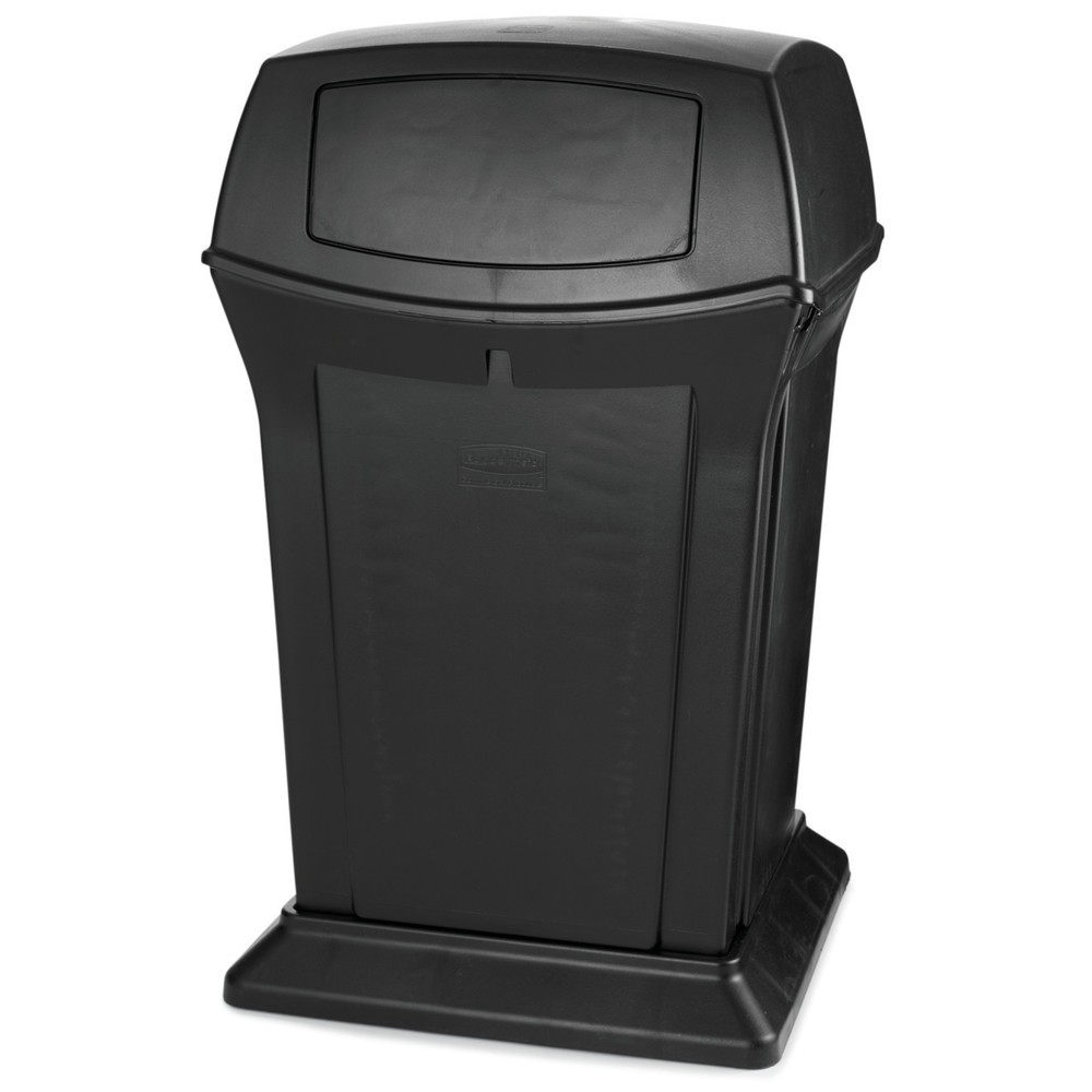 N° de l'image du produit 1 : Conteneur à déchets Rubbermaid Ranger®, 2 clapets, 170,3 l, noir