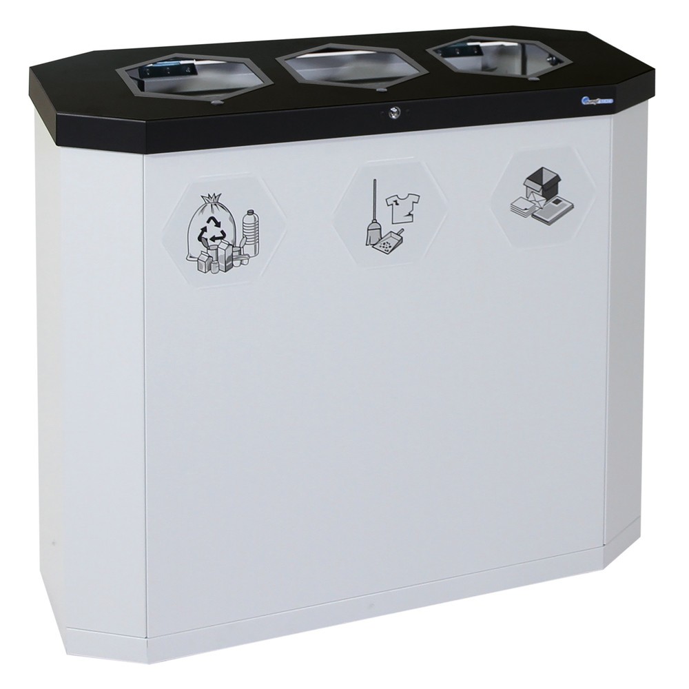 N° de l'image du produit 1 : Conteneur à déchets stumpf®, Sixco 3 smart gris clair