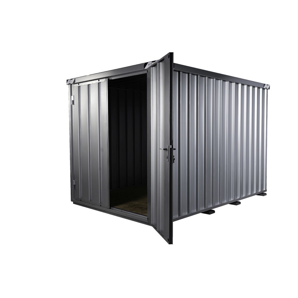 N° de l'image du produit 2 : Conteneur à montage rapide BOS®, haut. x larg. x prof. 2 100 x 2 100 x 3 100 mm, porte à l’avant, 2 vantaux