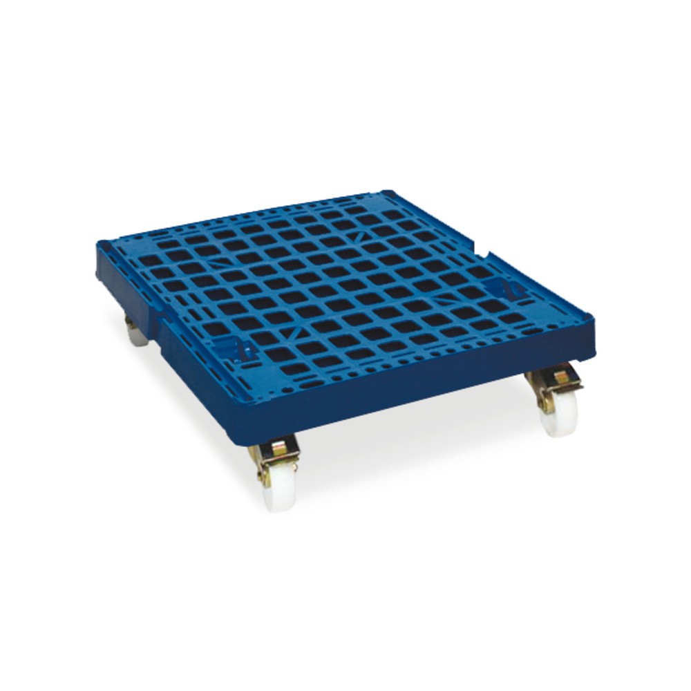 N° de l'image du produit 2 : Bac à roulettes Classic, 4 côtés, à mailles fines, galvanisé bleu, plateau à roulettes en plastique, HxlxP 1 650 x 724 x 815 mm, bleu gentiane