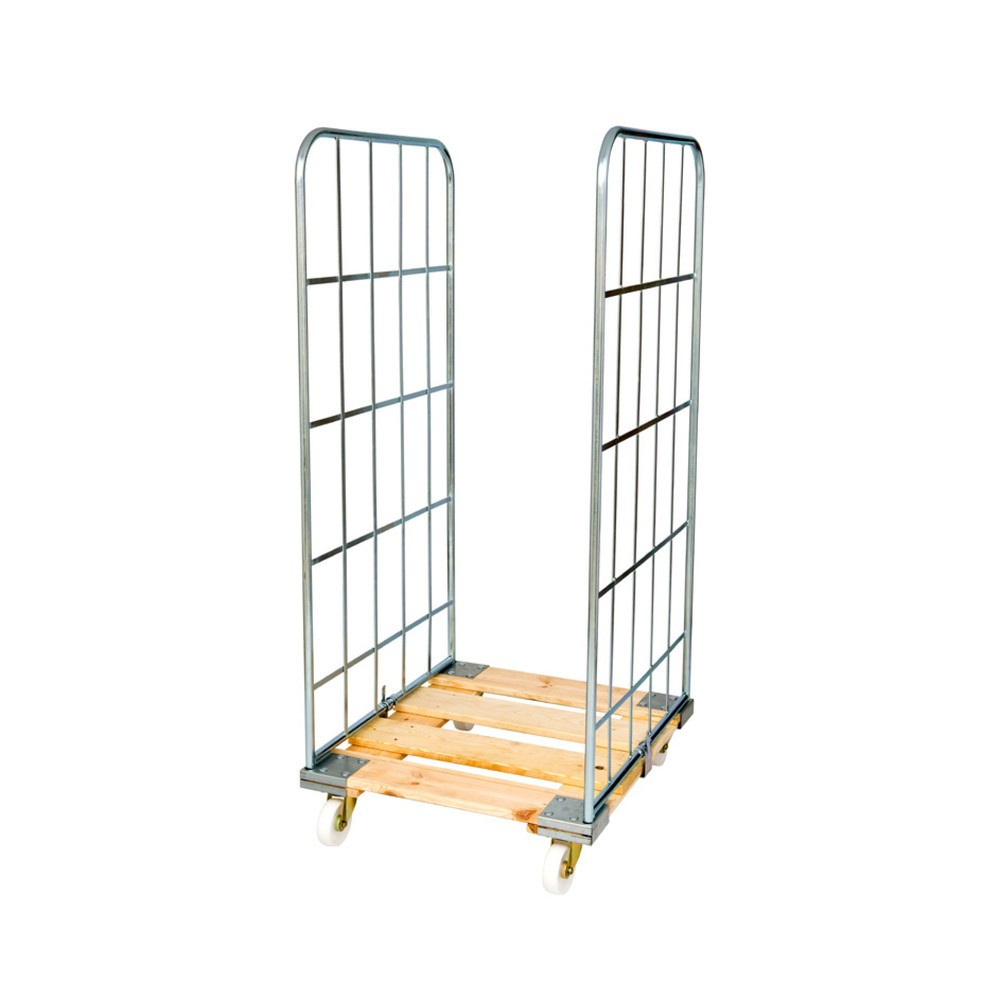 Illustration du produit: Conteneur à roulettes Classic, 2 côtés, galvanisé, plaque roulante en bois, H x l x P 1 640 x 720 x 812 mm