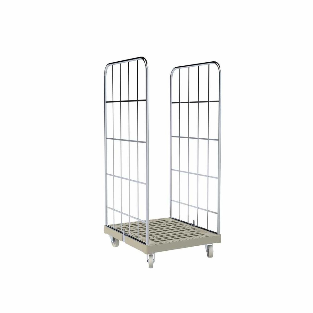 Illustration du produit: Conteneur à roulettes Classic, 2 côtés, galvanisé, plaque roulante en plastique, H x l x P 1 650 x 724 x 815 mm, gris silex