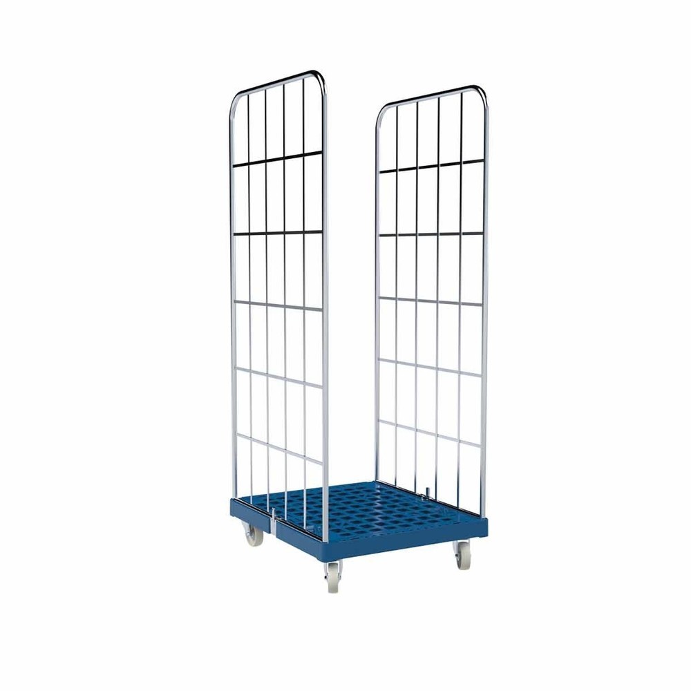 Illustration du produit: Conteneur à roulettes Classic, 2 côtés, galvanisé, plaque roulante en plastique, H x l x P 1 850 x 724 x 815 mm, bleu clair