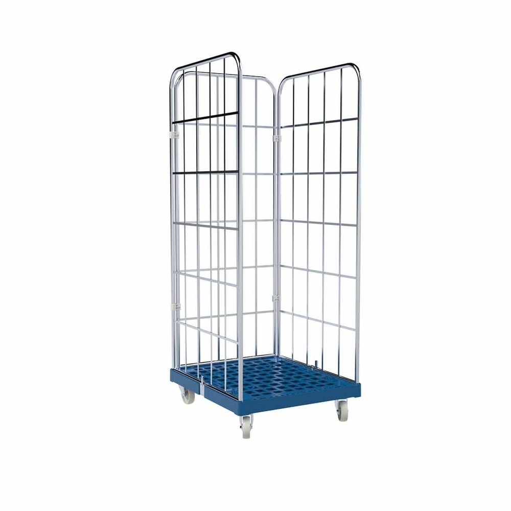 Illustration du produit: Conteneur à roulettes Classic, 3 côtés, galvanisé, plaque roulante en plastique, H x l x P 1 850 x 724 x 815 mm, gris silex