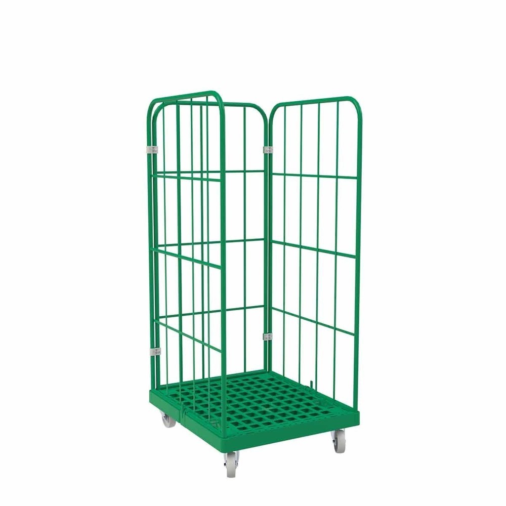 Illustration du produit: Conteneur à roulettes Classic, 3 côtés, revêtu par poudrage, plaque roulante en plastique, H x l x P 1 650 x 724 x 815 mm, vert signalisation