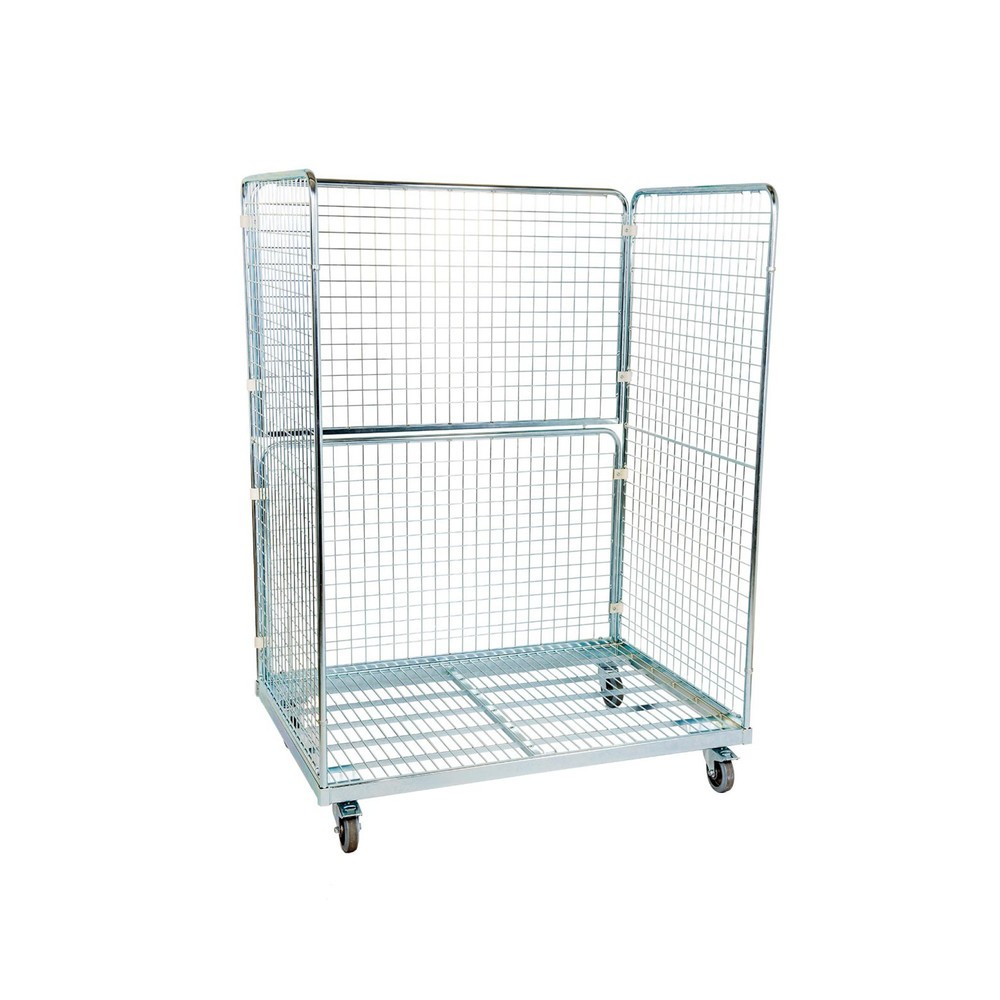 Illustration du produit: Conteneur à roulettes en acier aux dimensions Euro, 3 côtés, plate-forme de chargement l x P 1 350 x 950 mm