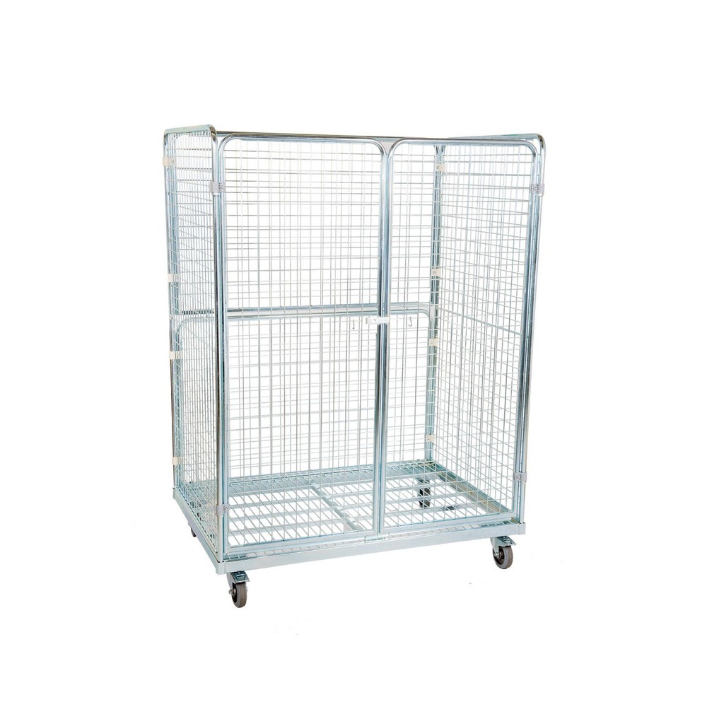 Illustration du produit: Conteneur à roulettes en acier aux dimensions Euro, 4 côtés, plate-forme de chargement 1 150 x 750 mm