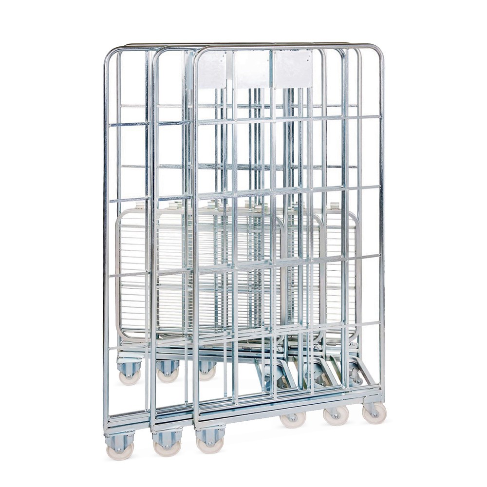 N° de l'image du produit 2 : Conteneur à roulettes en acier BASIC, emboîtable, HxlxP 1 665 x 700 x 800 mm, 2 côtés