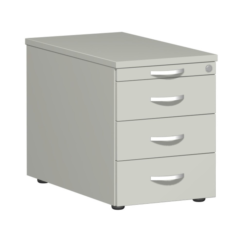 Illustration du produit: Conteneur à roulettes Lissabon, H x l x P 566 x 800 x 430 mm, 3 inserts en métal, gris clair