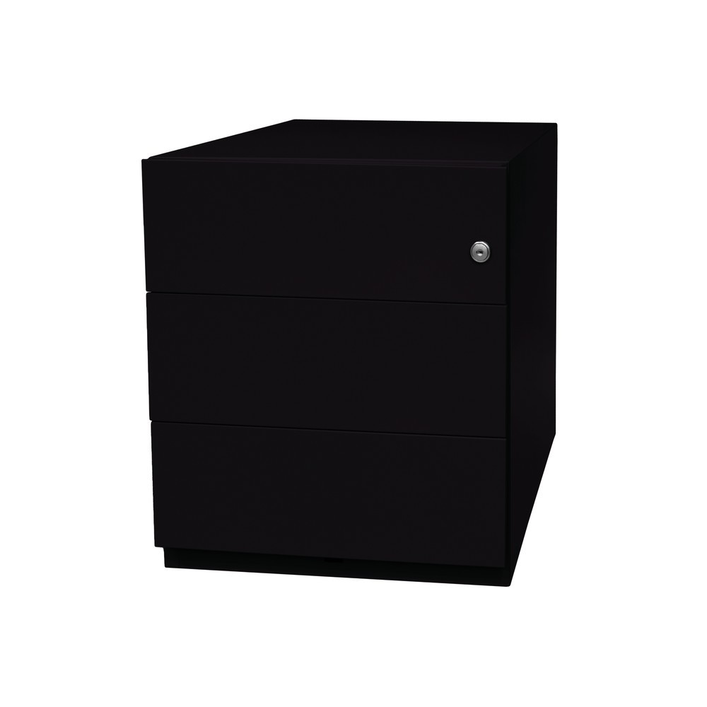 N° de l'image du produit 5 : Conteneur à roulettes Note™, H x l x P 495 x 420 x 565 mm, 3 tiroirs, noir