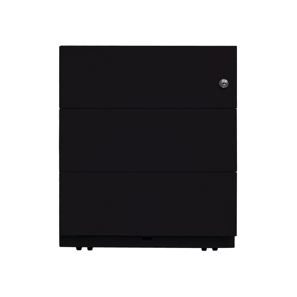 N° de l'image du produit 6 : Conteneur à roulettes Note™, H x l x P 495 x 420 x 565 mm, 3 tiroirs, noir