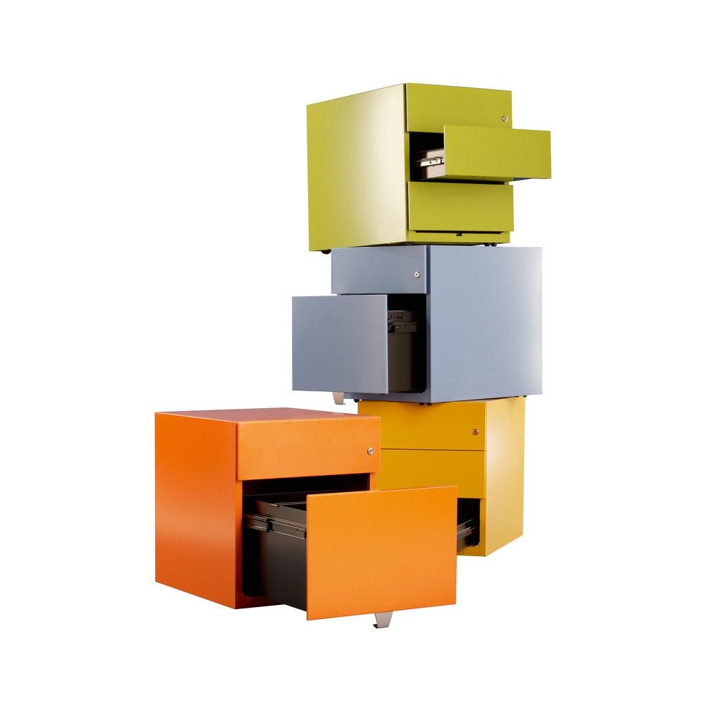 N° de l'image du produit 8 : Conteneur à roulettes Note™, H x l x P 495 x 420 x 565 mm, 3 tiroirs, noir
