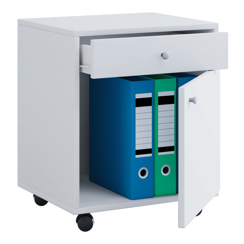 N° de l'image du produit 1 : Conteneur d'angle à roulettes Masola Maxi, HxlxP 540 x 450 x 380 mm, blanc