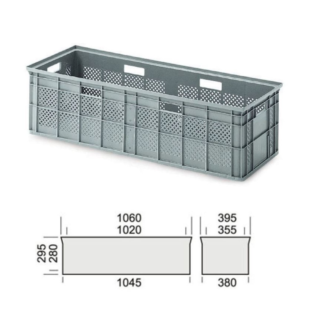 Illustration du produit: Conteneur grand format, ajouré, 1 060x395x295 mm