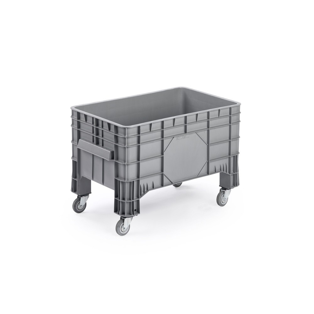 Illustration du produit: Conteneur grand format, gris, 1 040x640x670 mm, fermé, avec 4 roues directrices