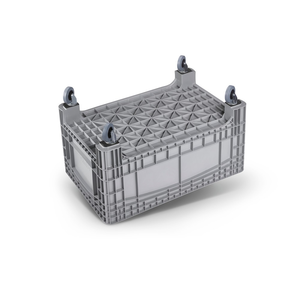 N° de l'image du produit 2 : Conteneur grand format L, HxlxP 800 x 1.200 x 580 mm, 354 litres, 4 roues directrices, gris