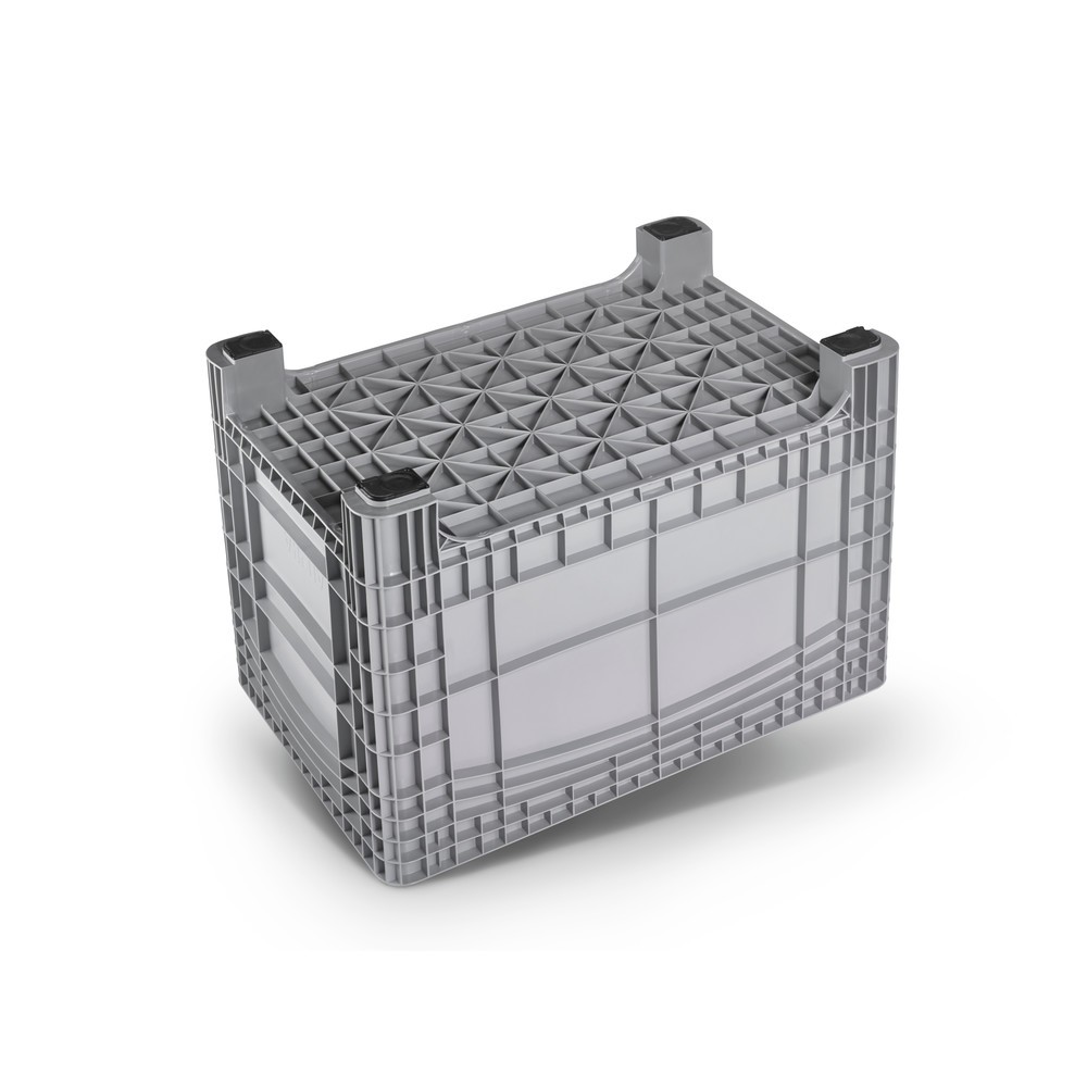N° de l'image du produit 2 : Conteneur grand format XL, HxlxP 800 x 1.200 x 800 mm, 535 litres, 4 pieds, gris