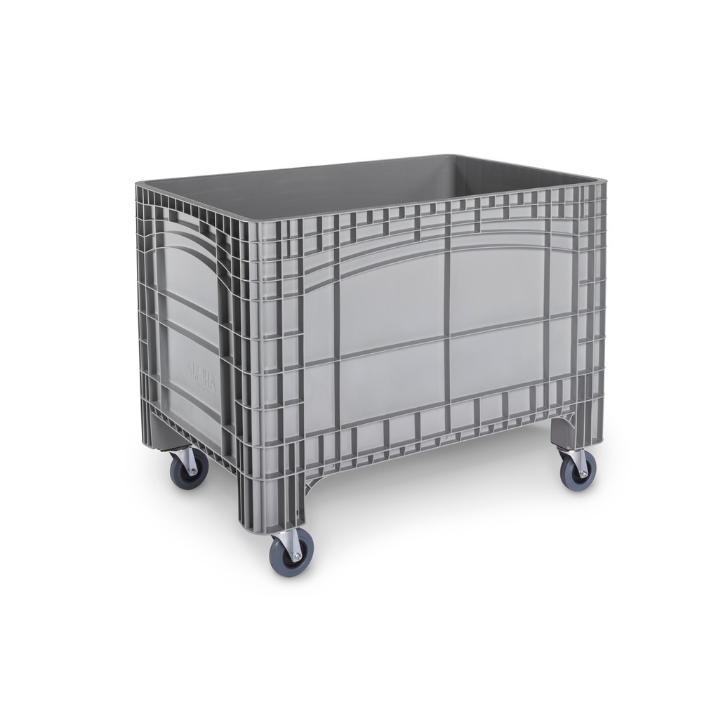 Illustration du produit: Conteneur grand format XL, HxlxP 800 x 1.200 x 800 mm, 535 litres, 4 roues directrices avec frein, gris