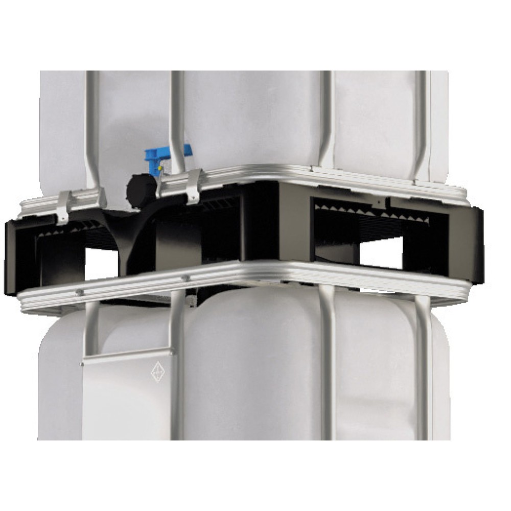 N° de l'image du produit 2 : Conteneur IBC, sur palette plastique, avec cadre en tube d’acier galvanisé, 300 litres, homologué UN