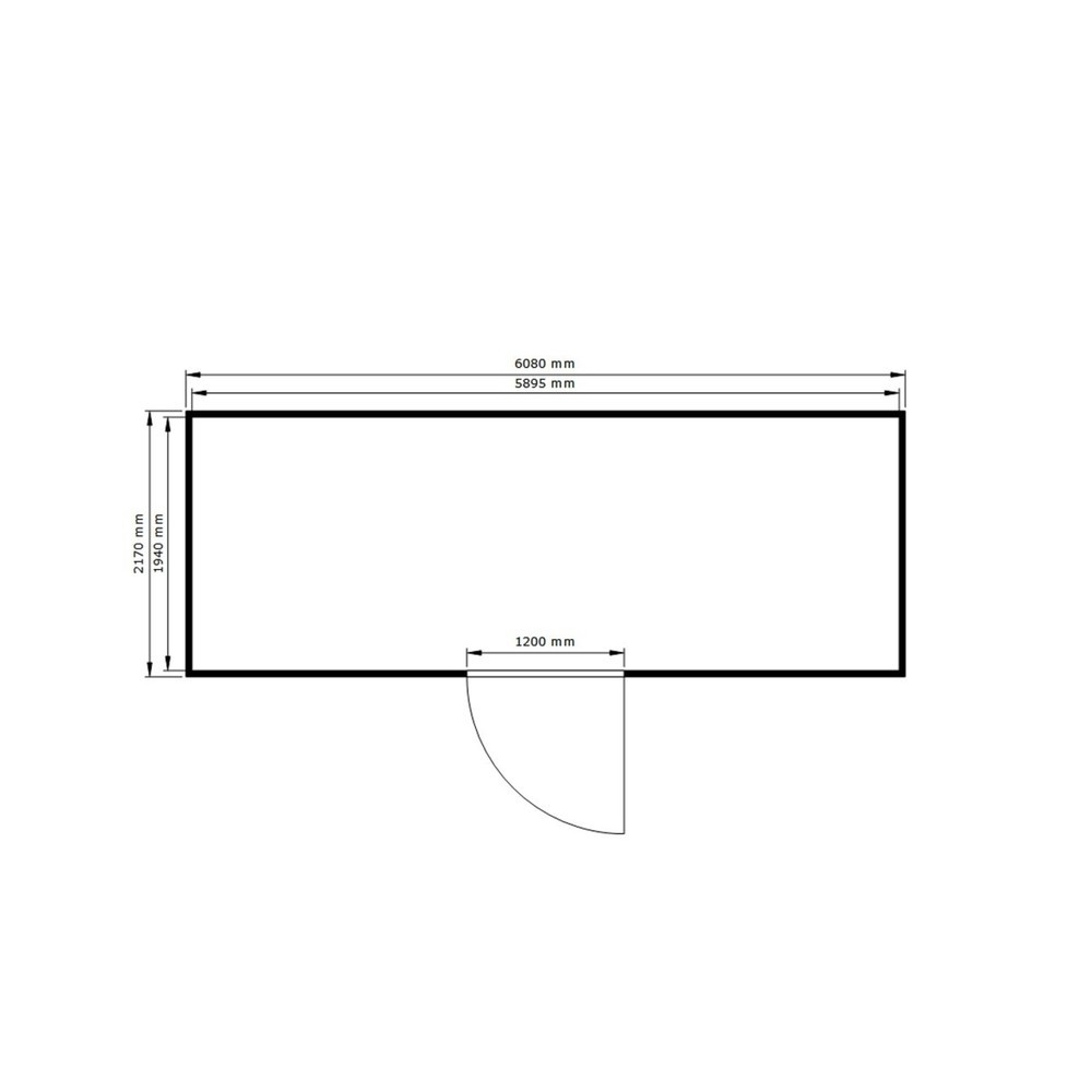 N° de l'image du produit 2 : Conteneur pour substances dangereuses SAFE Tank 1700 ALG, isolé, installation à l'extérieur, complètement monté, revêtement plastique RAL 9002, dimensions extérieures 6 380x2 170x2 560 mm, porte à un battant, au centre du côté large, surface