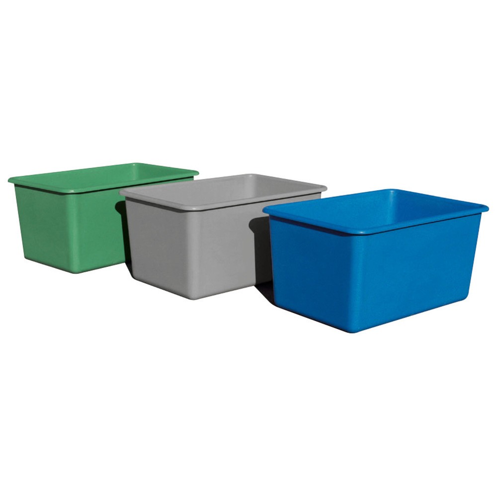 Illustration du produit: Conteneur rectangulaire CEMO en plastique renforcé de fibres de verre, 100 litres, hauteur 290 mm, vert