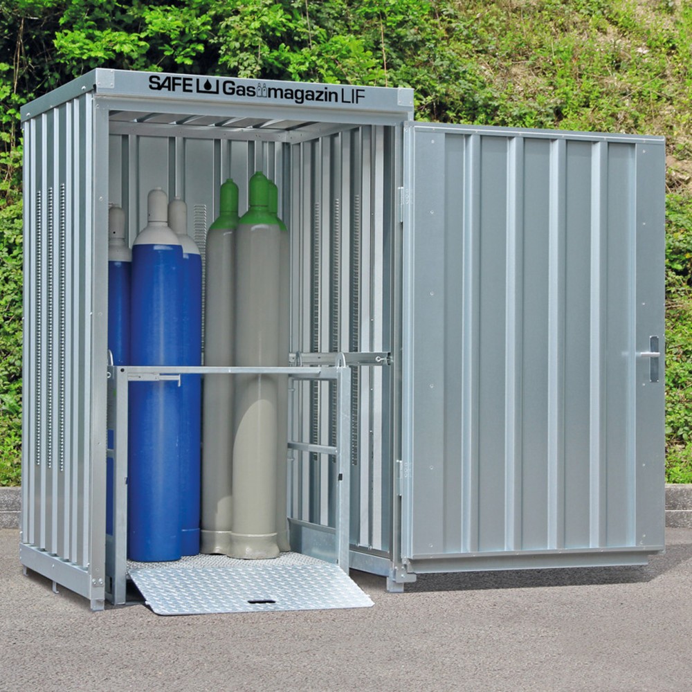 Illustration du produit: Conteneur de Stockage de bouteilles de gaz sans cadre, HxLxP 2 250 x 1 420 x 1,490 mm