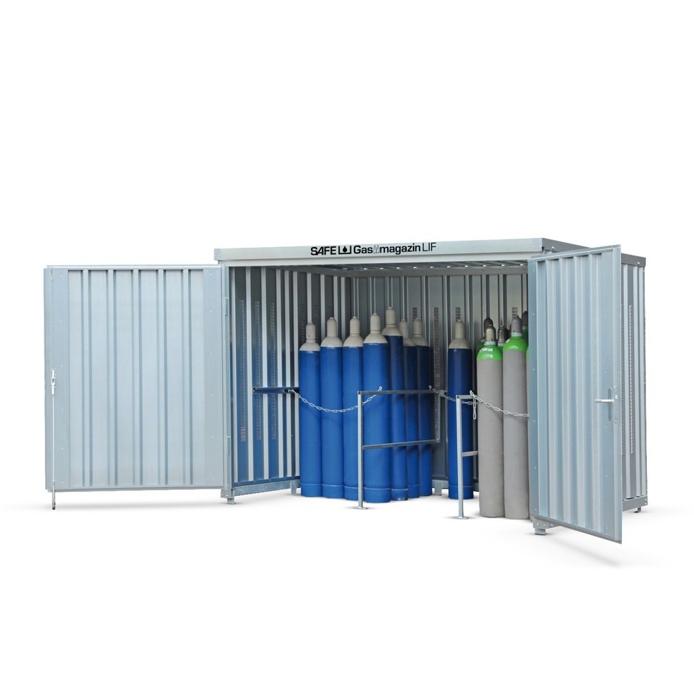 Illustration du produit: Conteneur de Stockage de bouteilles de gaz sans cadre, HxLxP 2.250 x 3.005 x 2.170 mm