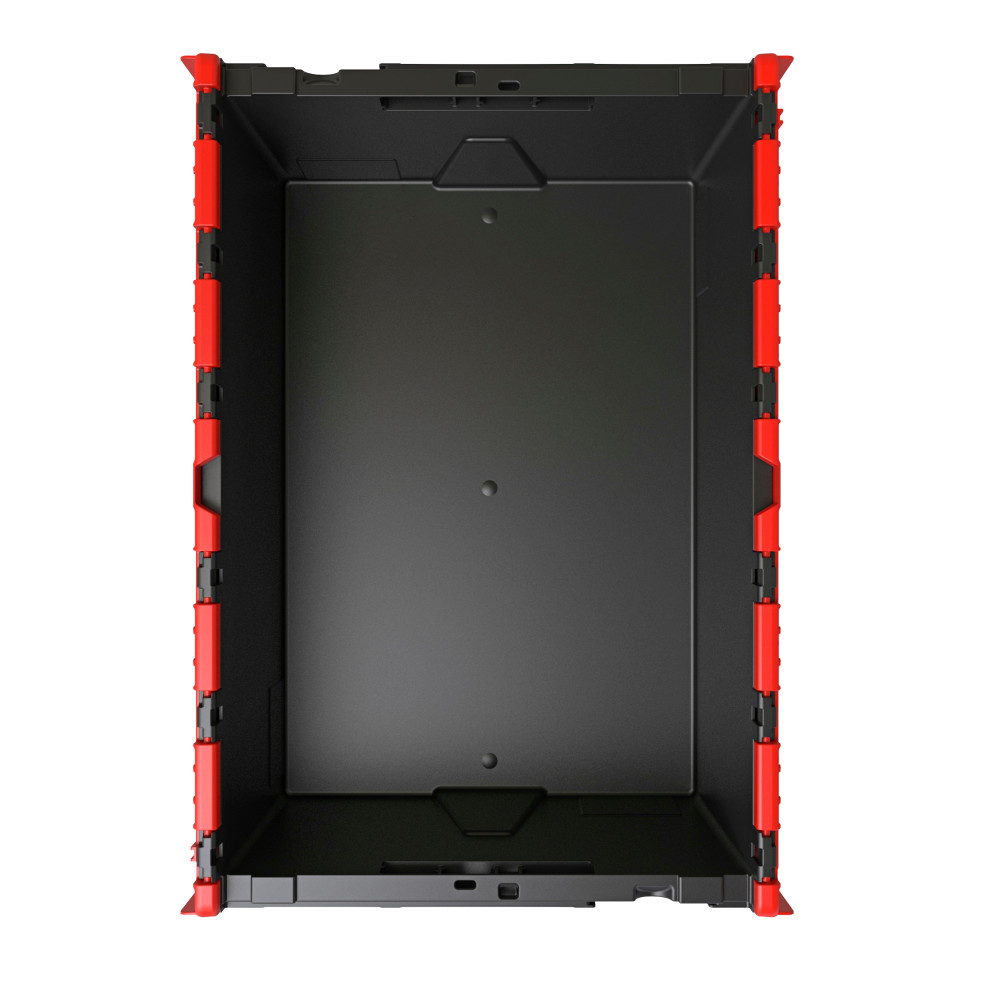 Immagine del prodotto n. 3: Alpha Eurobox in PP rigranulato con tappo incernierato, nero/rosso, 56 litri, HxBxT 310 x 600 x 400 mm