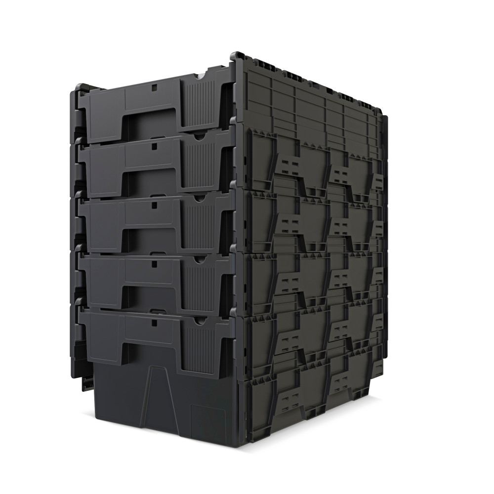 Immagine del prodotto n. 8: Alpha Eurobox in PP rigranulato con tappo incernierato, nero, 40 litri, HxBxT 250 x 600 x 400 mm