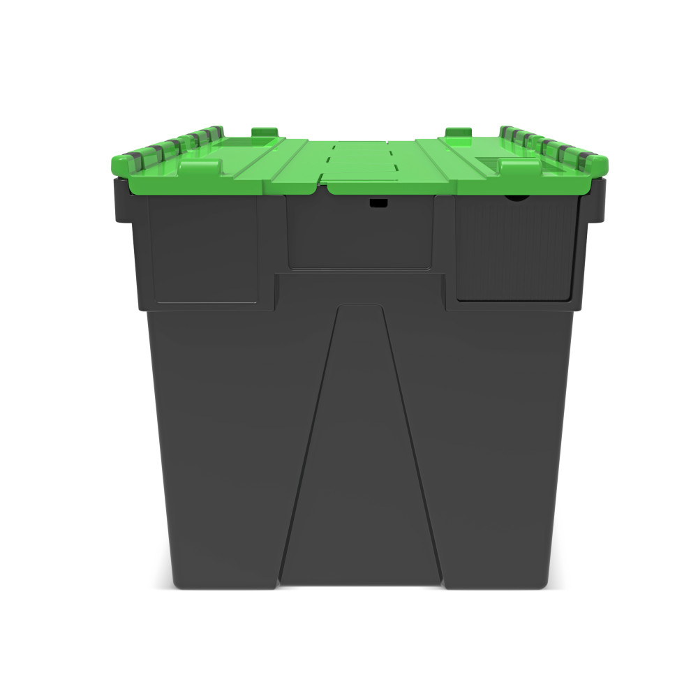 Immagine del prodotto n. 5: Alpha Eurobox in PP rigranulato con tappo incernierato, nero/verde, 77 litri, HxBxT 400 x 600 x 400 mm