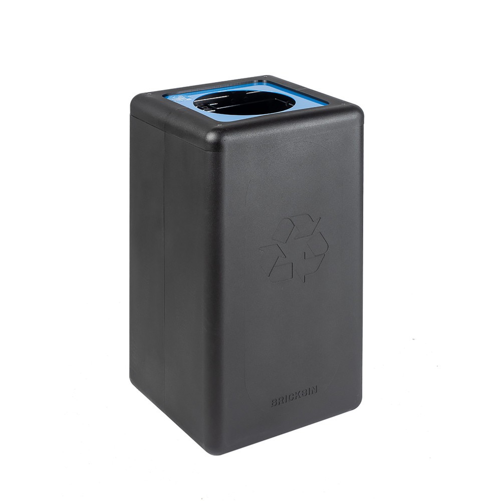Immagine del prodotto: Contenitore per rifiuti BRICKBIN per carta, in plastica riciclata, 65 litri, quadrato, nero/blu