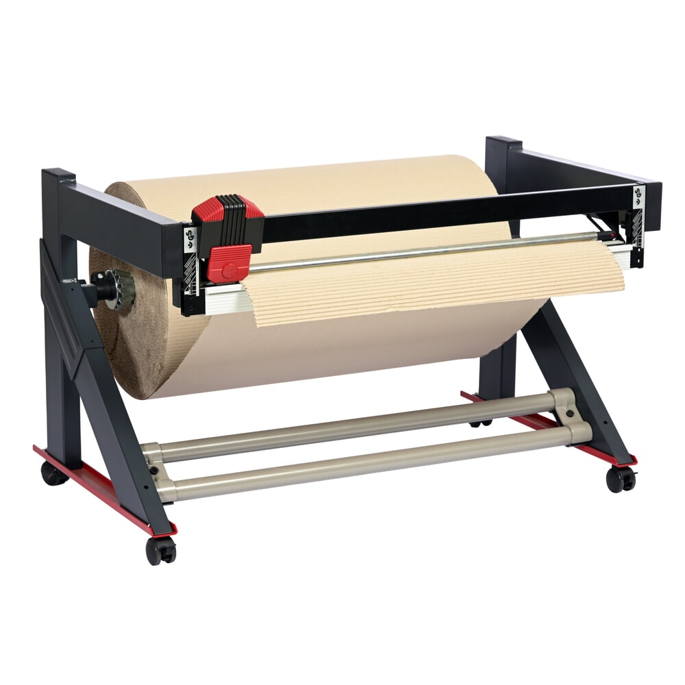 Número de imagen del producto 3: Rocholz soporte de corte bajo mesa Stabil, versión móvil, peso del rollo máx. 200 kg, ancho de corte 1.000 mm
