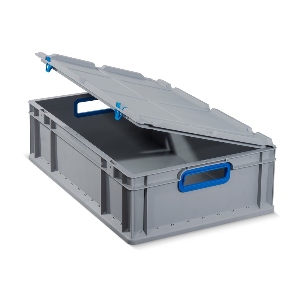 N° de l'image du produit 2 : Couvercle à charnières, sans fermetures pour bac empilable format Europe, pour lxP 400 x 300 mm