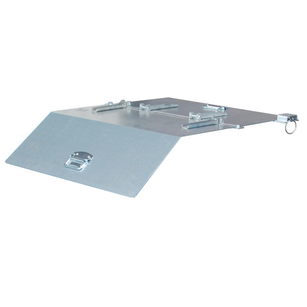 Illustration du produit: Couvercle pour benne basculante Bauer® avec mécanisme d'aide au basculement Premium, structure large, volumes 0,3 m³