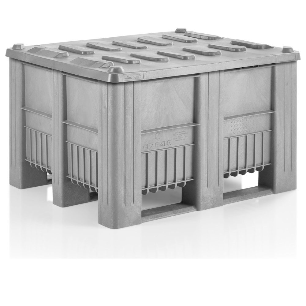 N° de l'image du produit 4 : Couvercle pour caisse-palette CRAEMER, 1 200 x 1 000 x 760 mm, gris