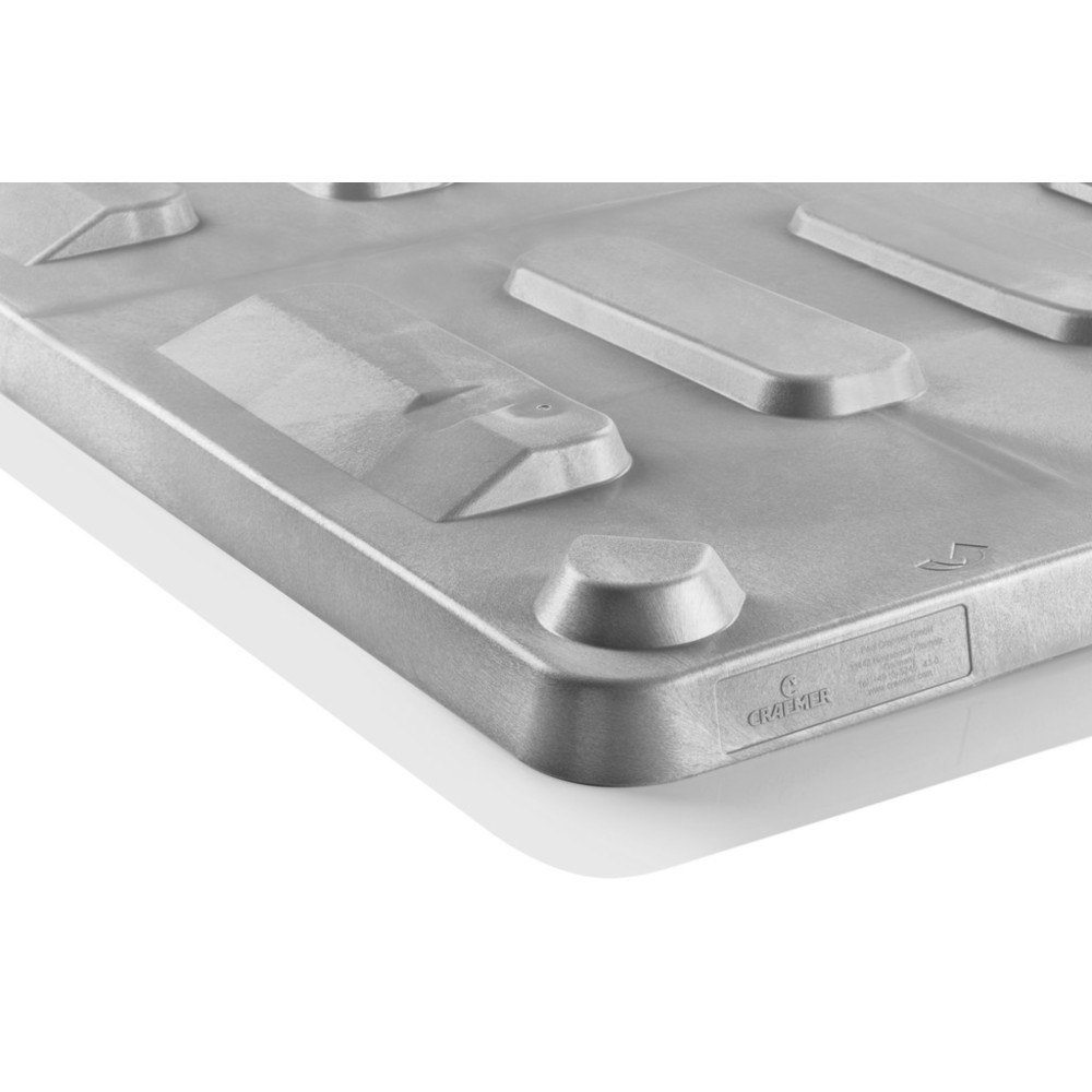 N° de l'image du produit 2 : Couvercle pour caisse-palette CRAEMER, 1 200 x 1 000 x 760 mm, gris