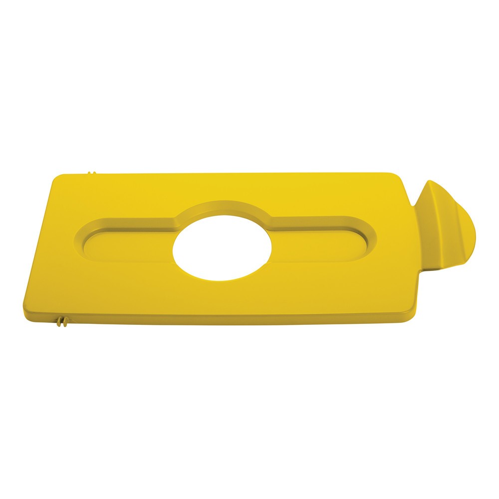 Illustration du produit: Couvercle pour station de recyclage Rubbermaid® Slim Jim, ouverture pour l'introduction des bouteilles, jaune