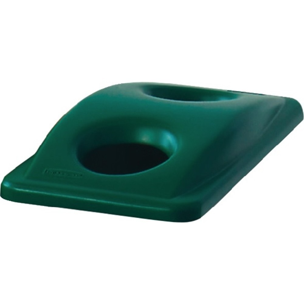 N° de l'image du produit 2 : Couvercle polyéthylène vert l.290xP520 mm adapté à poubelle de tri 60 l pour les