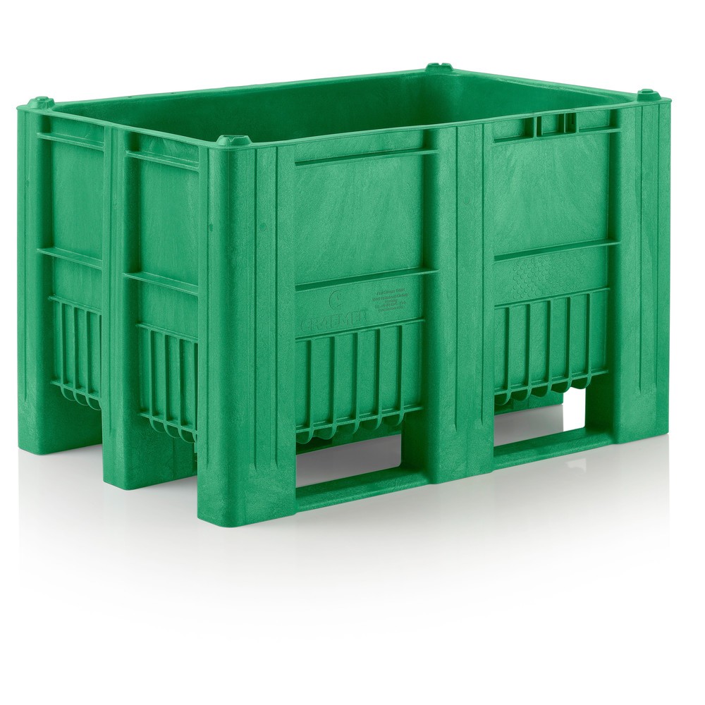 Produktabbildung Nr. 1: CRAEMER Palettenbox, 1.200 x 800 x 760 mm, 3 Kufen, grün