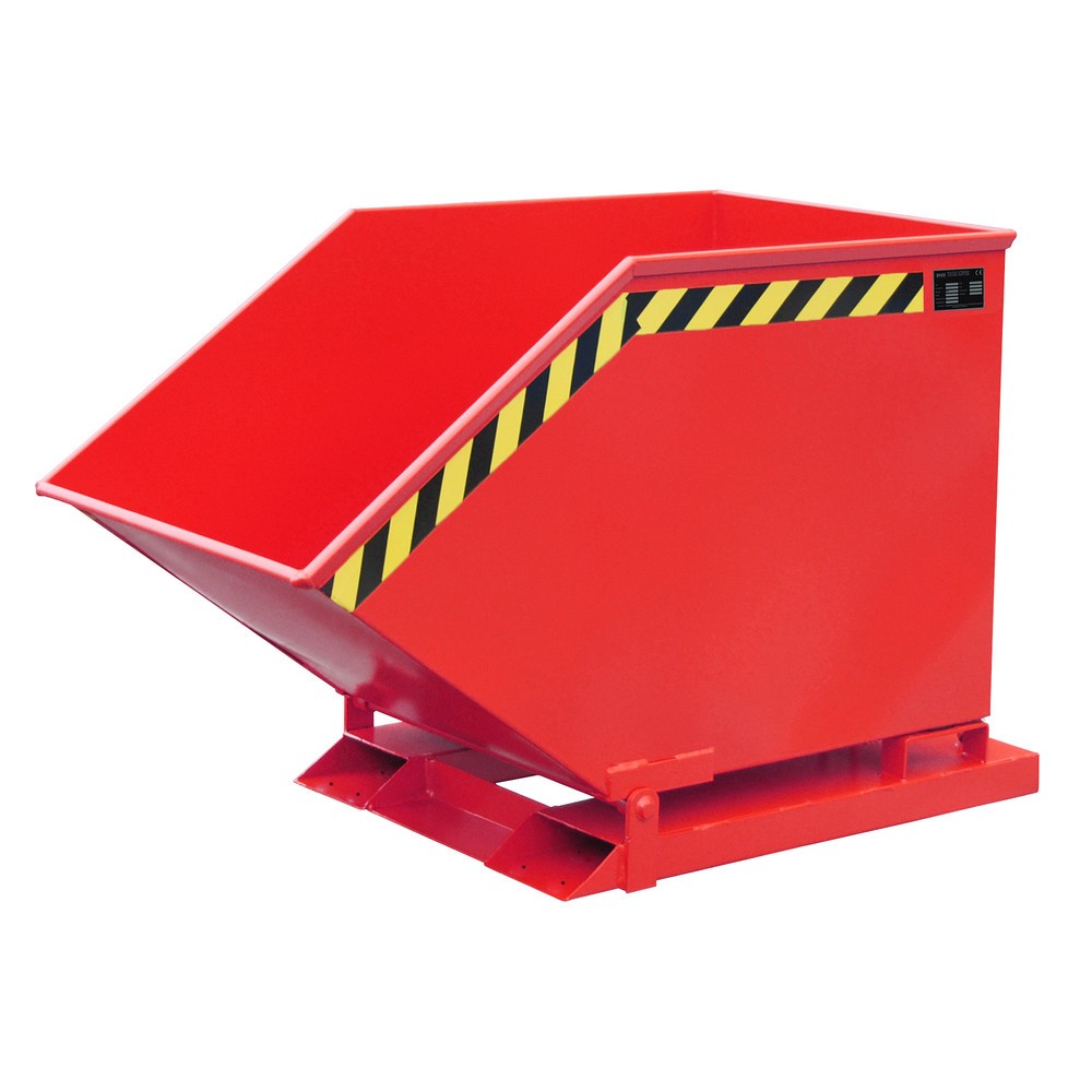 Imagen del producto: Bauer® Cubeta con mecanismo de vuelco, en forma de caja, pintada, volumen 0,4 m³, RAL 3000 rojo fuego